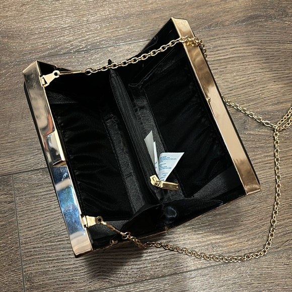 Call It Spring Leather and Gold Clutch with Rhinestones - Picture 4 of 4